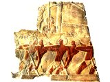 A rower, in coloured limestone relief, c 1500 BC